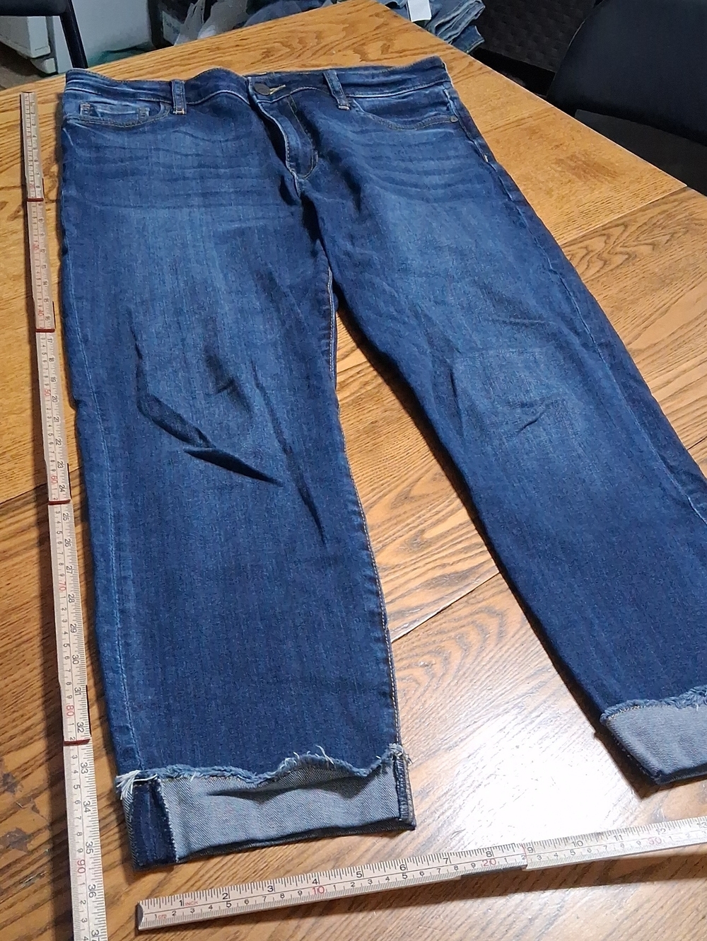 KUT FROM THE KLOTH Jeans Women 10 BLUE HIGH RISE STRAIGHT LEGS CUFF ANKLE Used